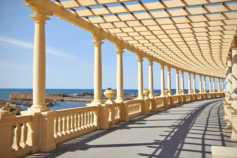 Pergola near Atlantic ocean in Foz do Douro, Porto, Portugal