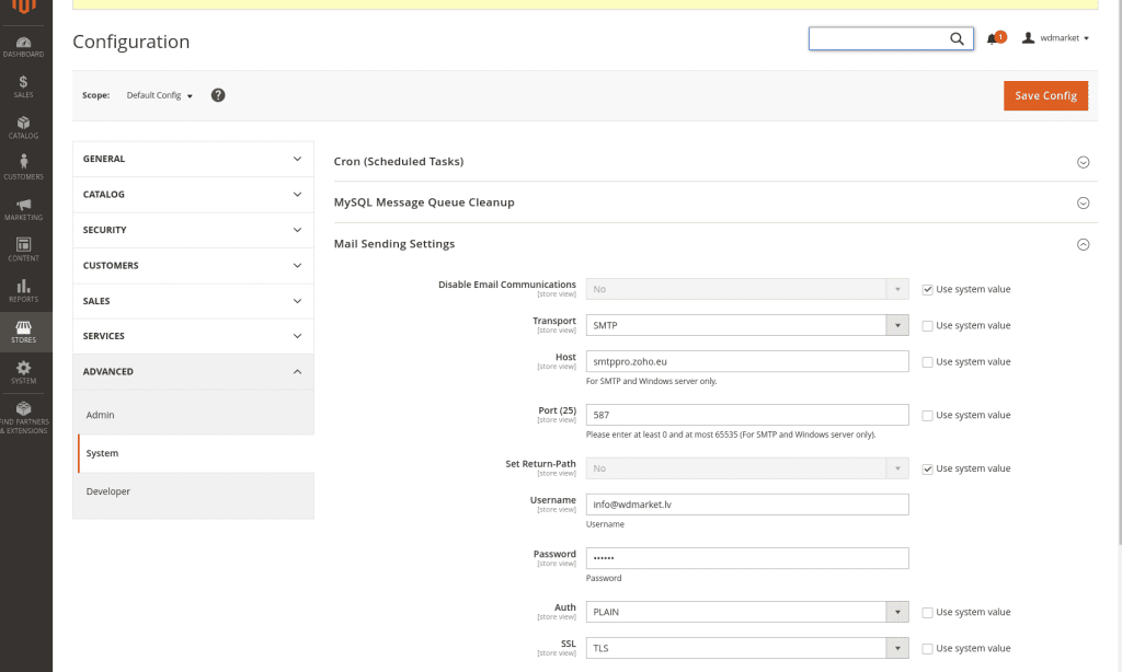 Magento-2.4-6 update enable SMTP 