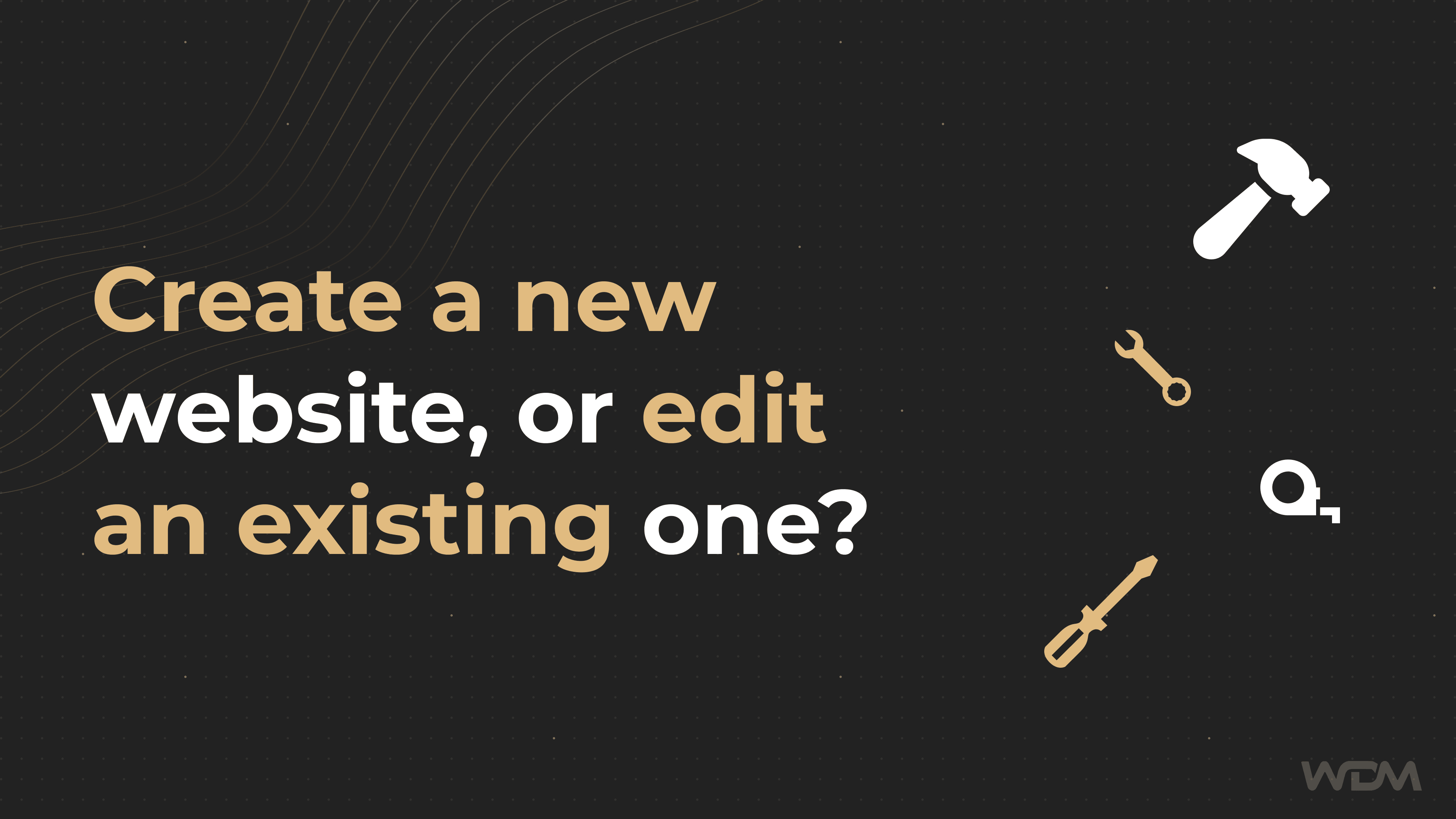 E-Commerce article thumbnail with the caption "Create a new website, or edit an existing one?"