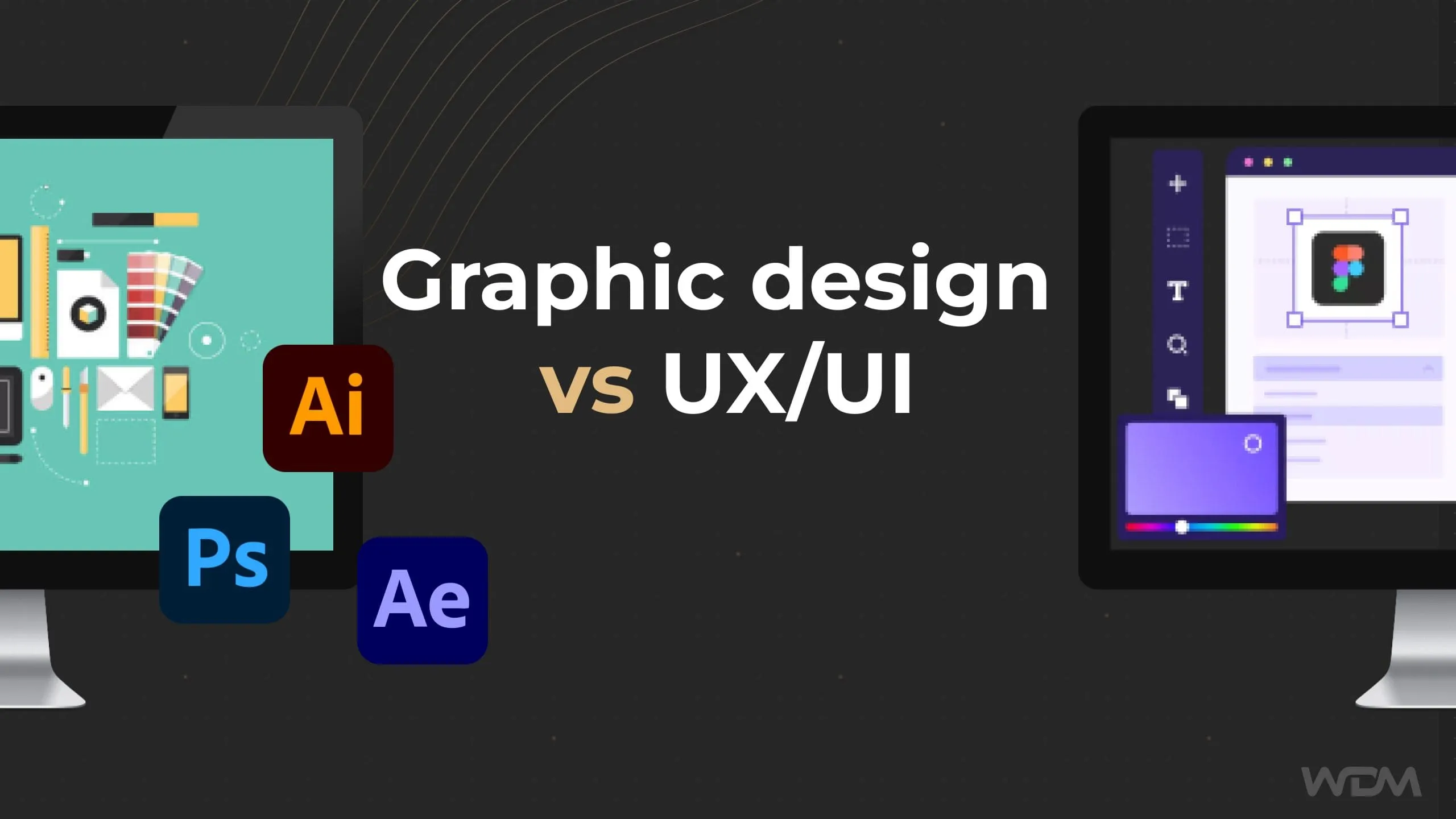 E-Commerce article thumbnail with the caption "Graphic design vs UI/UX"
