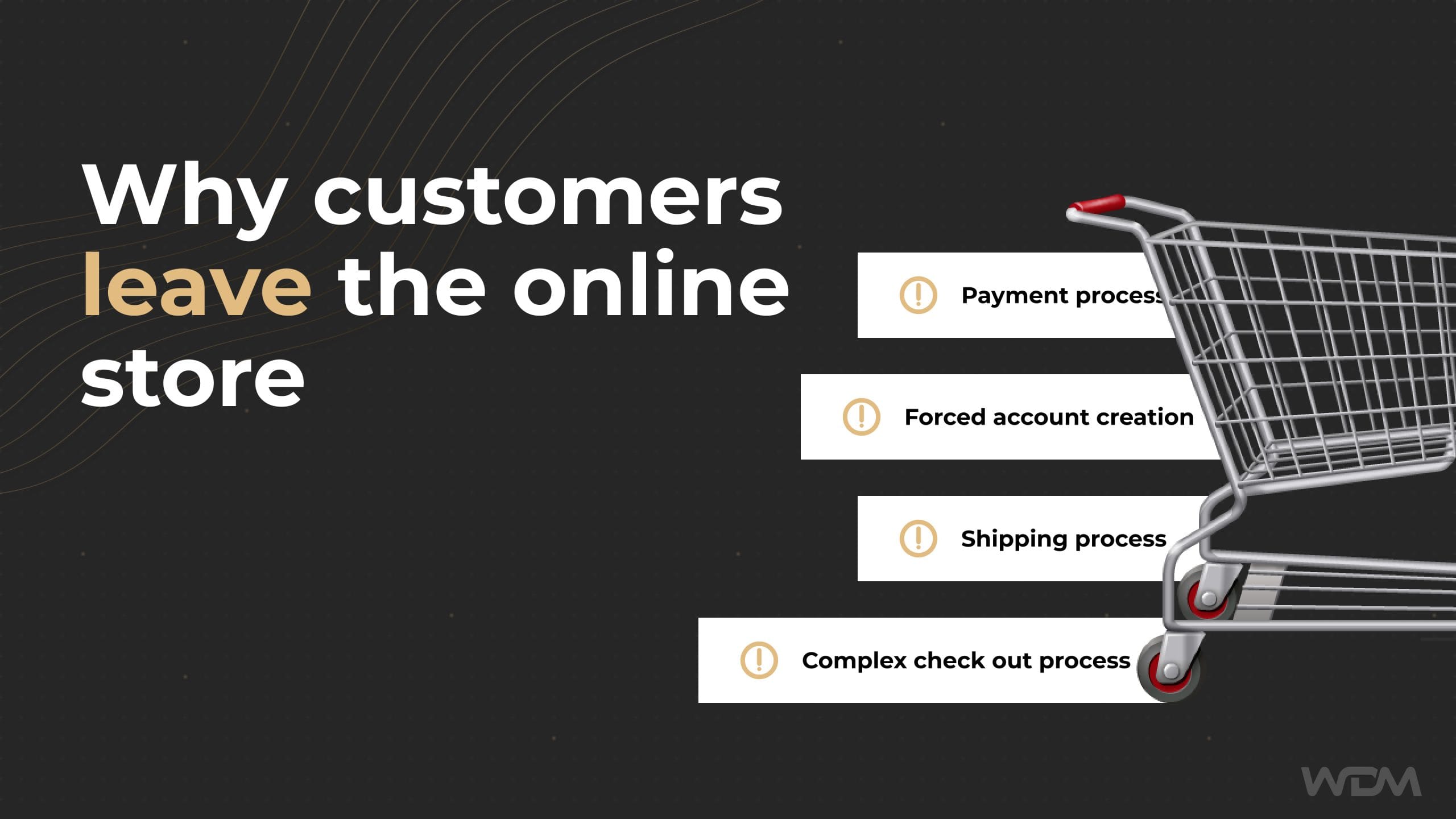 E-Commerce article thumbnail with the caption "Why customers leave the online store"