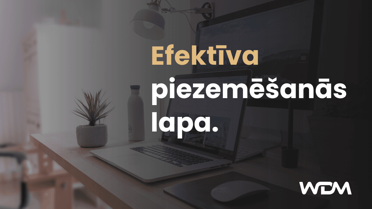 E-komercijas raksta attēls ar tekstu "Efektīva piezemēšanās lapa."