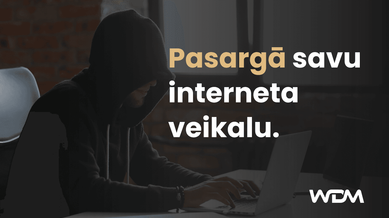 E-komercijas raksta attēls ar tekstu "Pasargā savu interenta veikalu."
