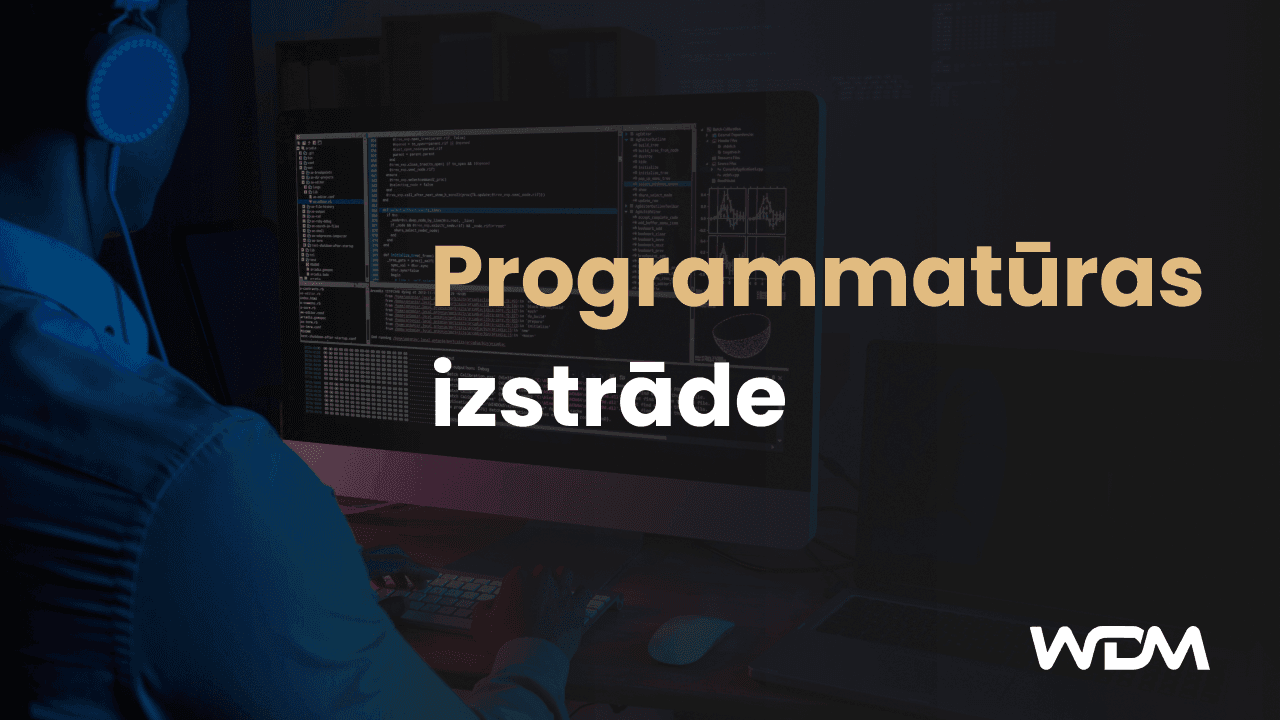 E-komercijas raksta attēls ar tekstu "Programmatūras izstrāde"