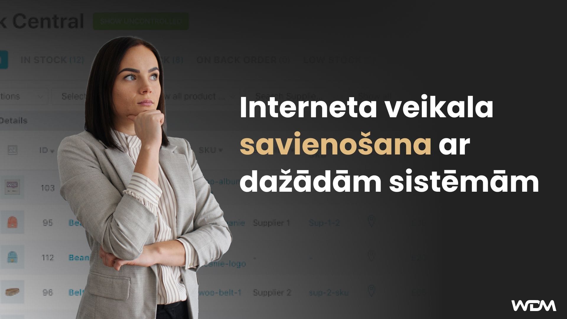 E-komercijas raksta attēls ar tekstu "Interneta veikala savienošana ar dažādām sistēmām"