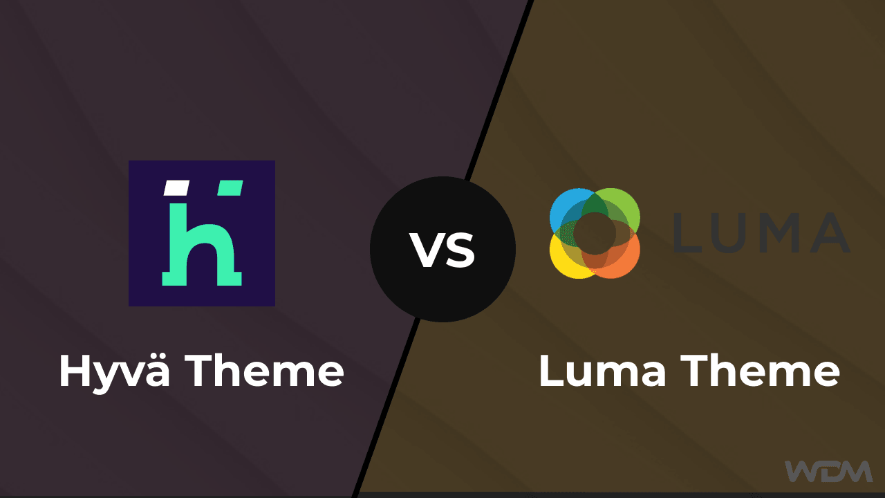 E-commerce article thumbnail comparing Hyvä Theme on the left versus Luma Theme on the right