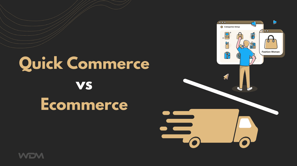 E-commerce article thumbnail with the caption "Quick Commerce vs Ecommerce"