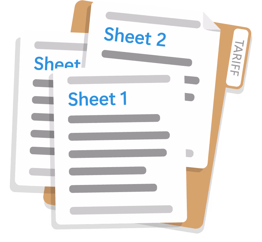 Decompose tariffs into Sheets or Sections illustration.