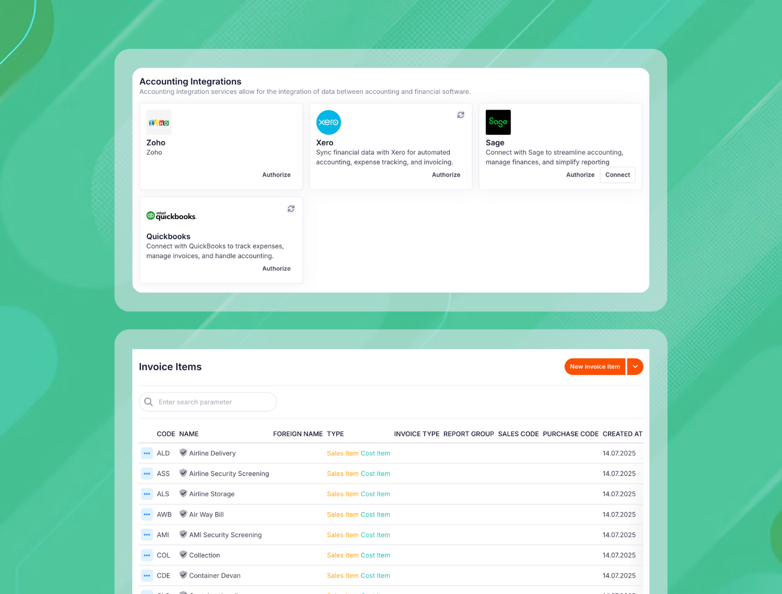 integrations with zoho sage wero