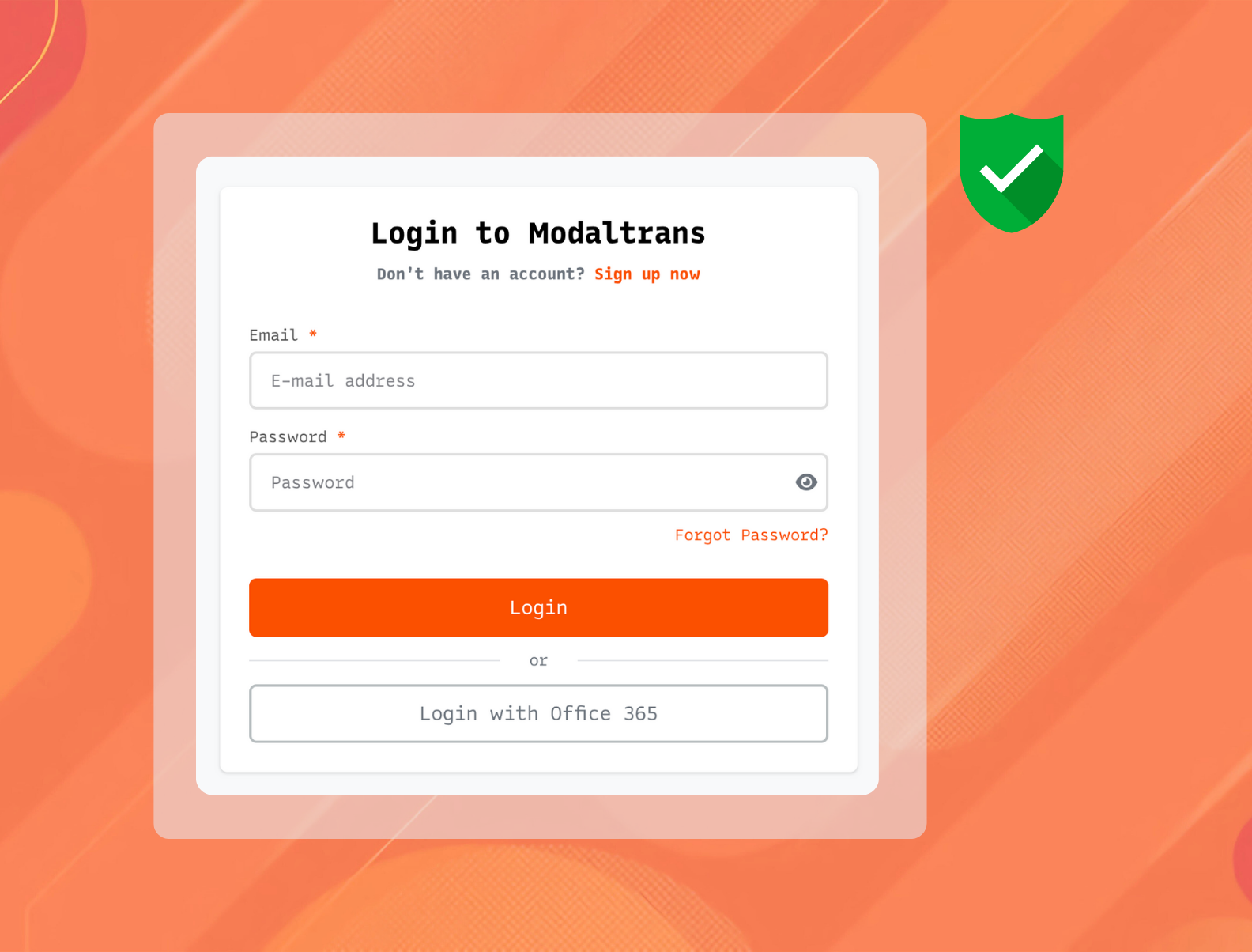security login modaltrans
