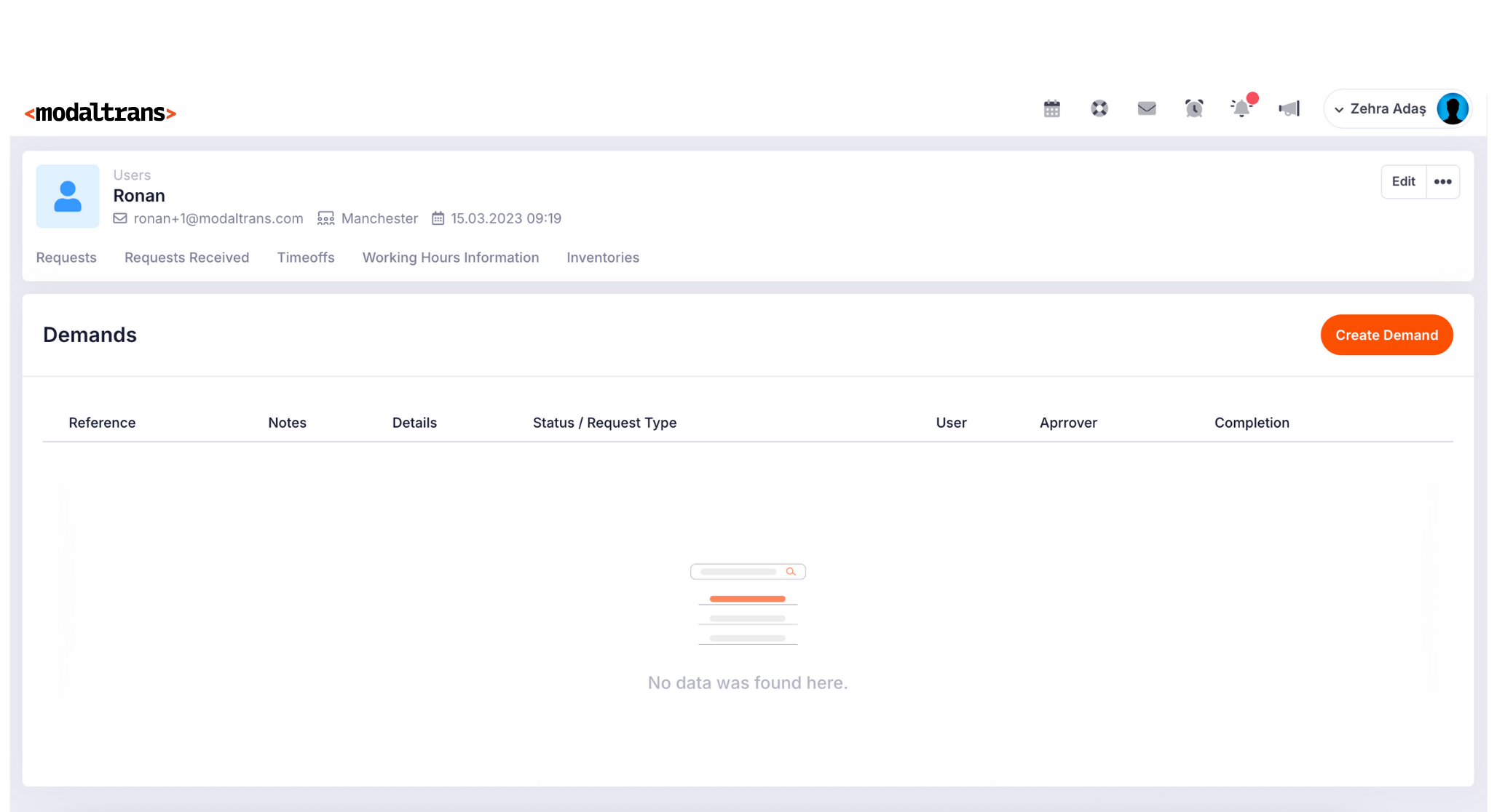 user profile control