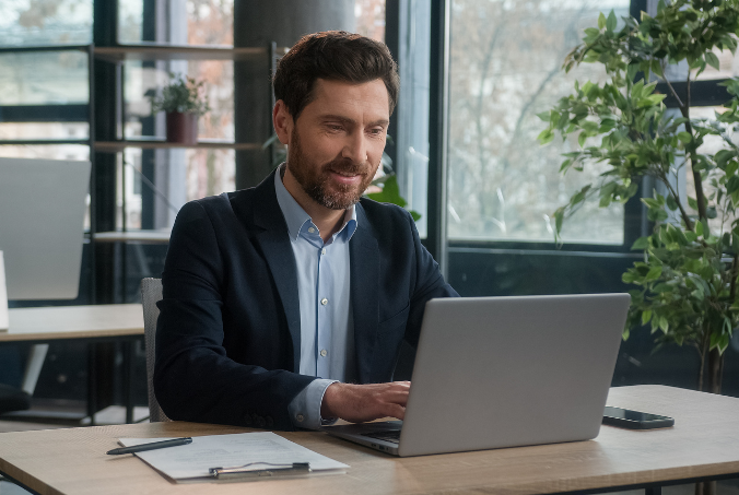 male worker in office