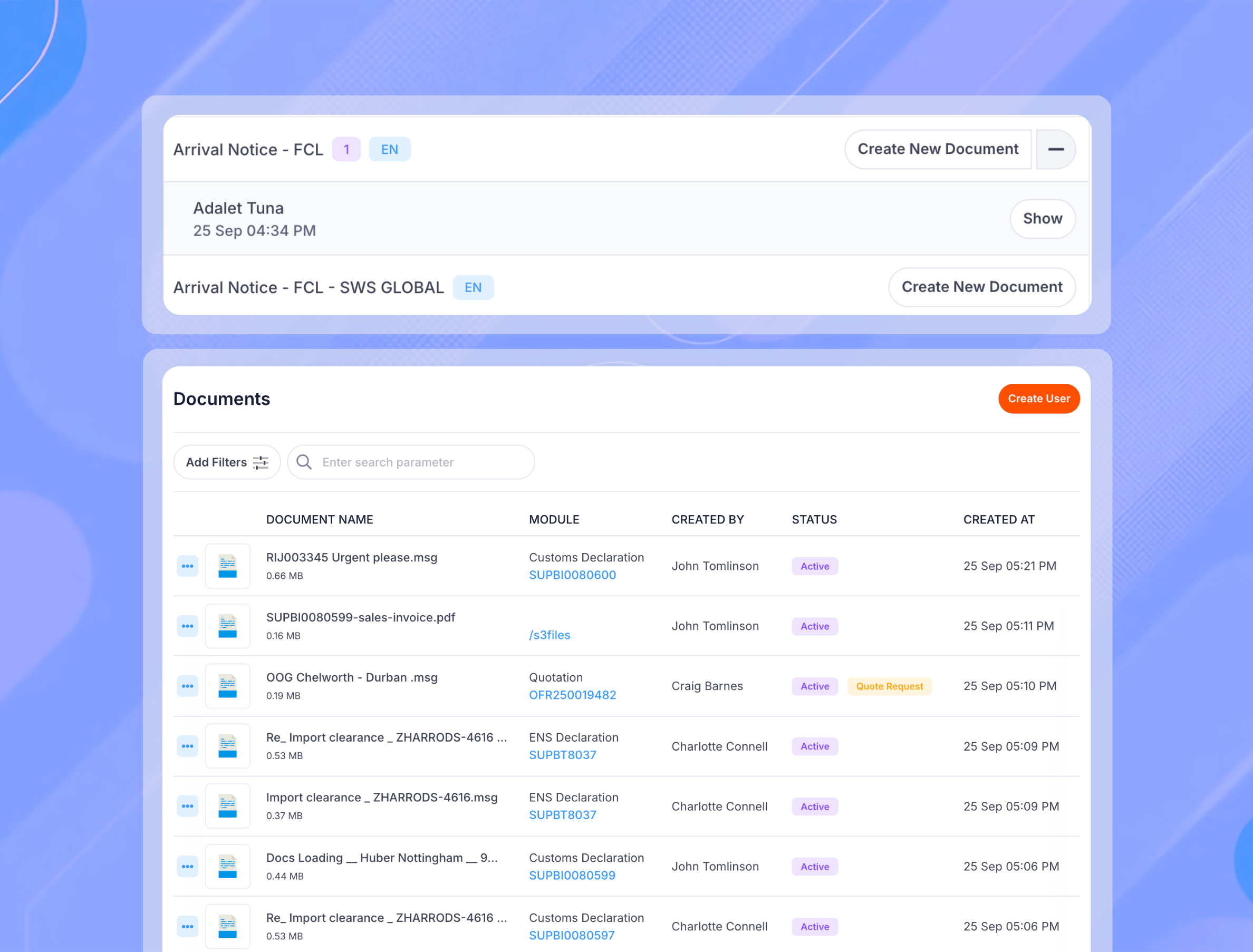 document history in modaltrans