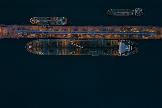 container ship night