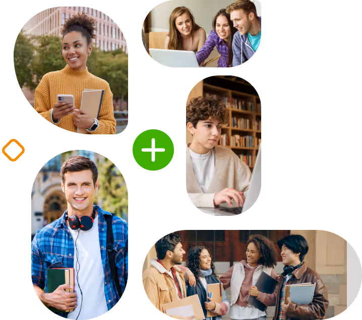 Student networking with startup founders.