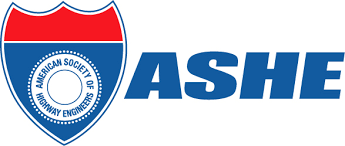 American Society of Highway Engineers ASHE logo with a shield and blue and red colors.