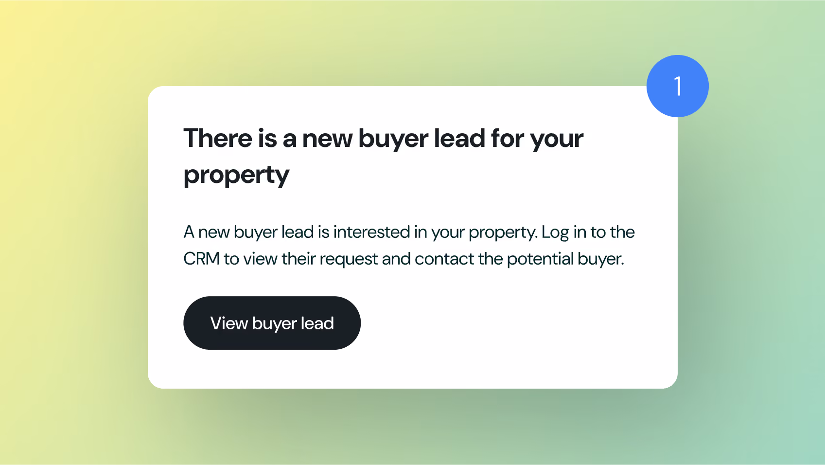 UI example of a notification