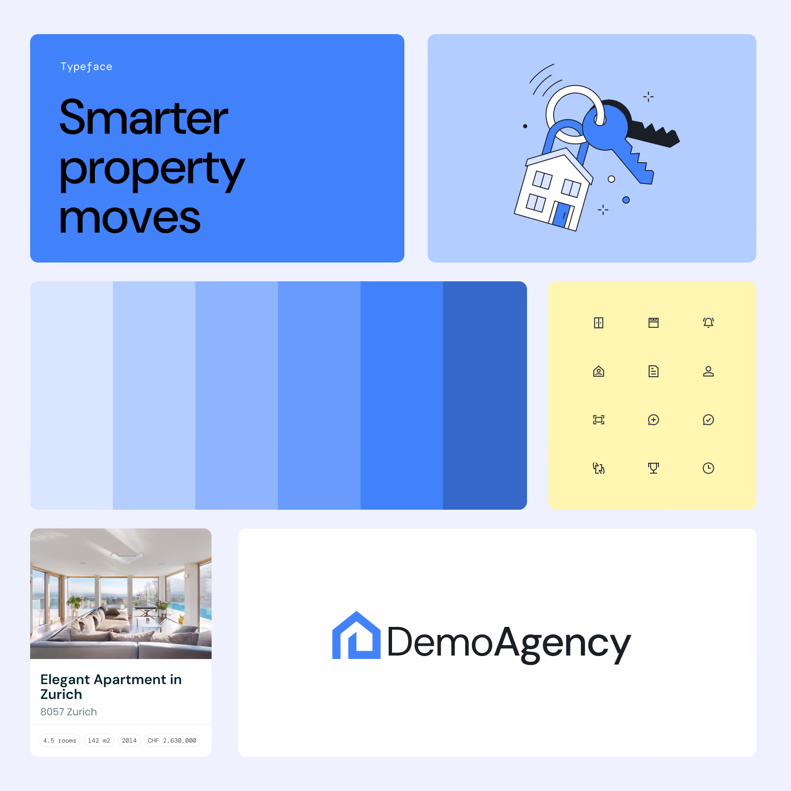 Abstracted example of how Gridwork can be styled to match an agency's own brand style