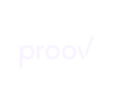 White text spelling 'proov' with a checkmark on a transparent background.