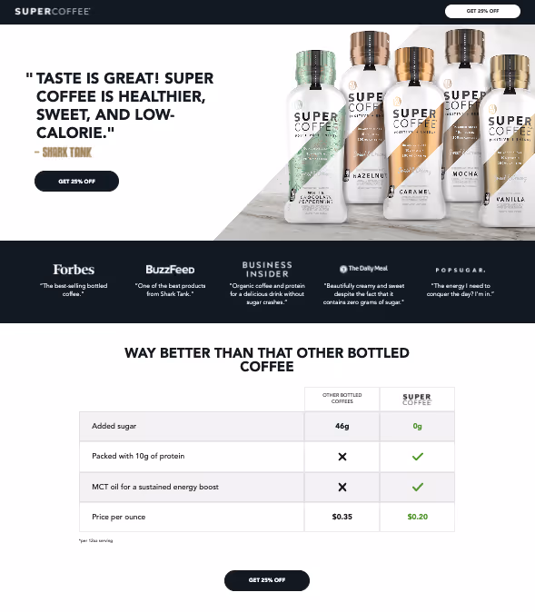 Example of matching ad to landing page to increase conversion rate