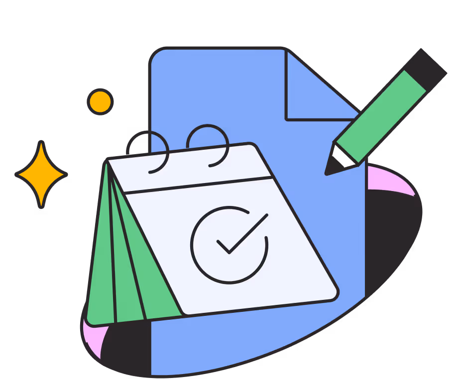 Illustration of a robotic hand emerging from a blue ringed portal, touching an atom symbol on a blue digital card, with additional atom and star icons around.