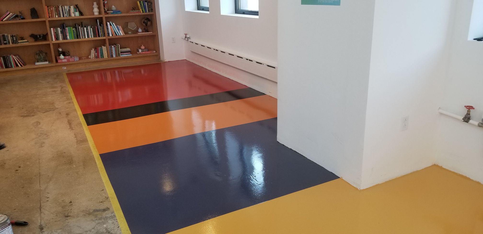 Custom Epoxy colored floor for Facebook