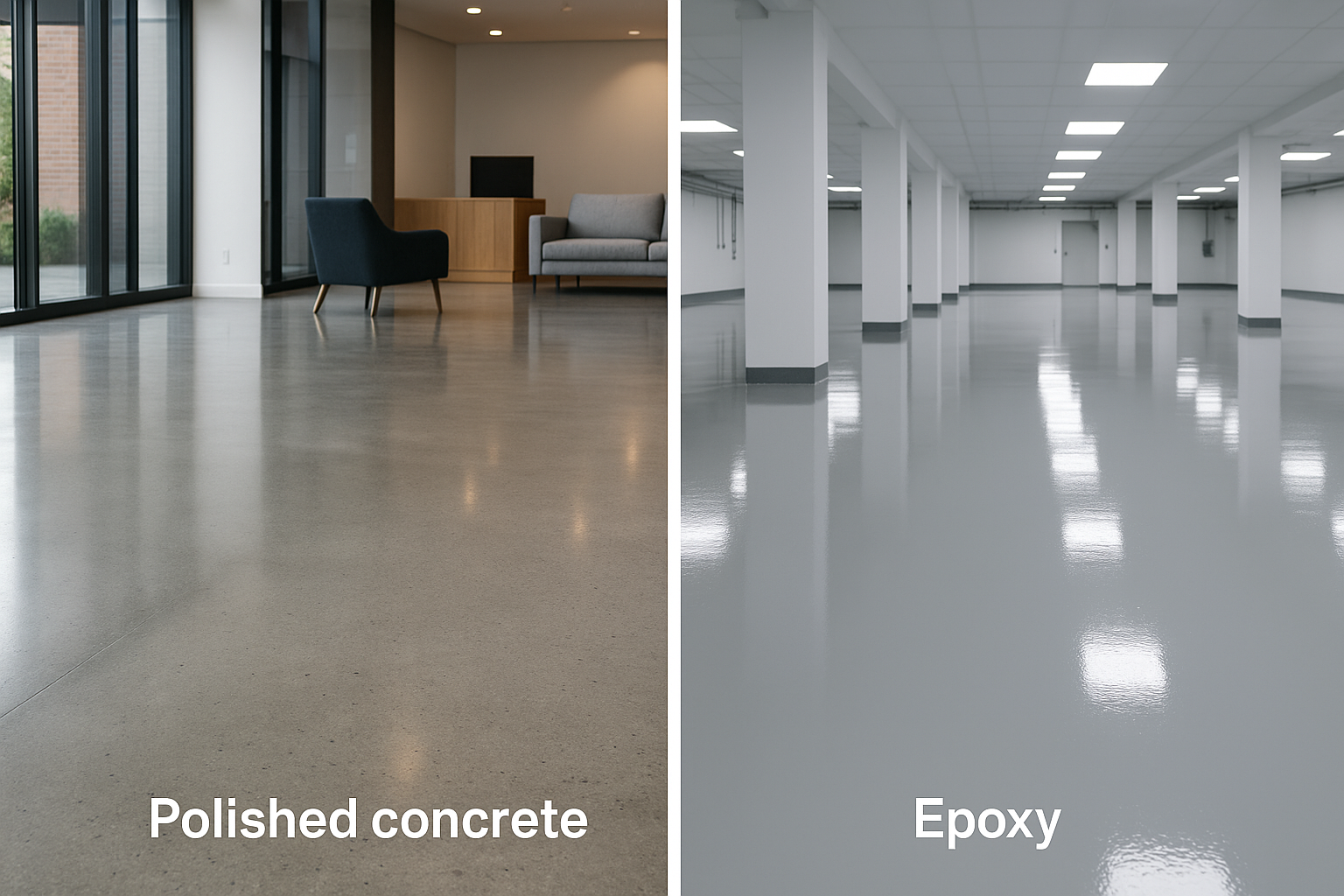 Polished Concrete vs. Epoxy: Which Commercial Flooring Solution Is Right for You?