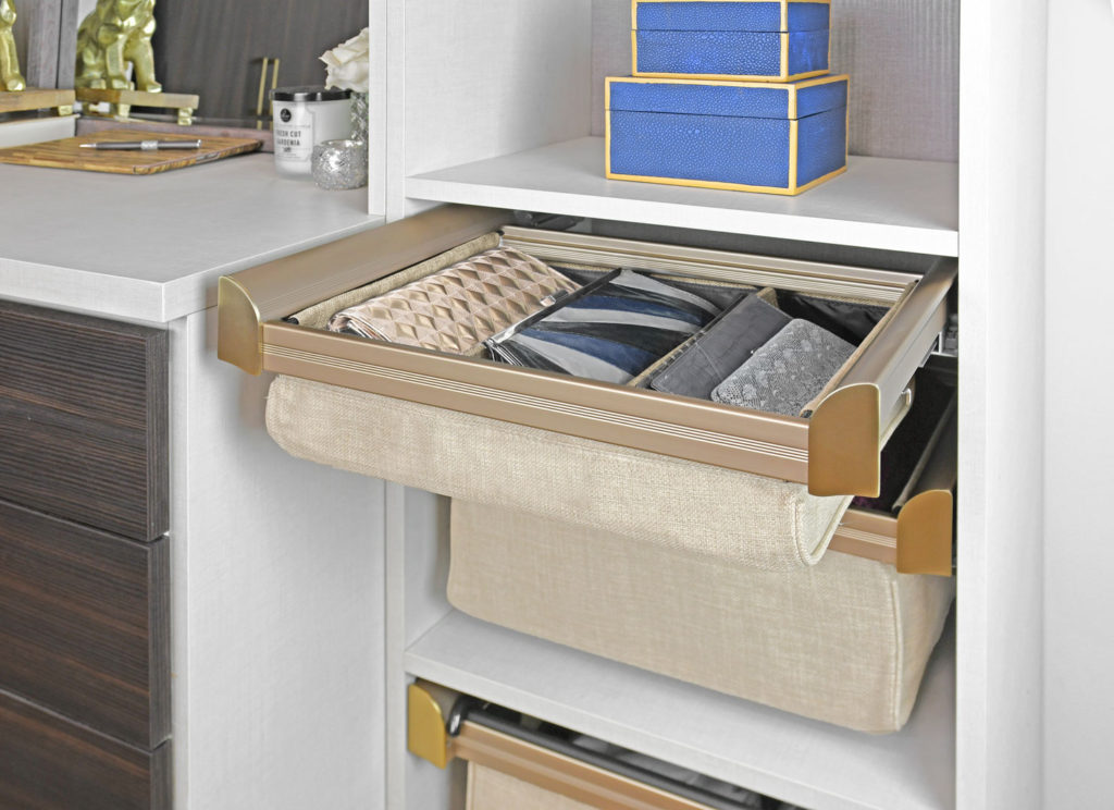 A picture of a wallet drawer for a closet.