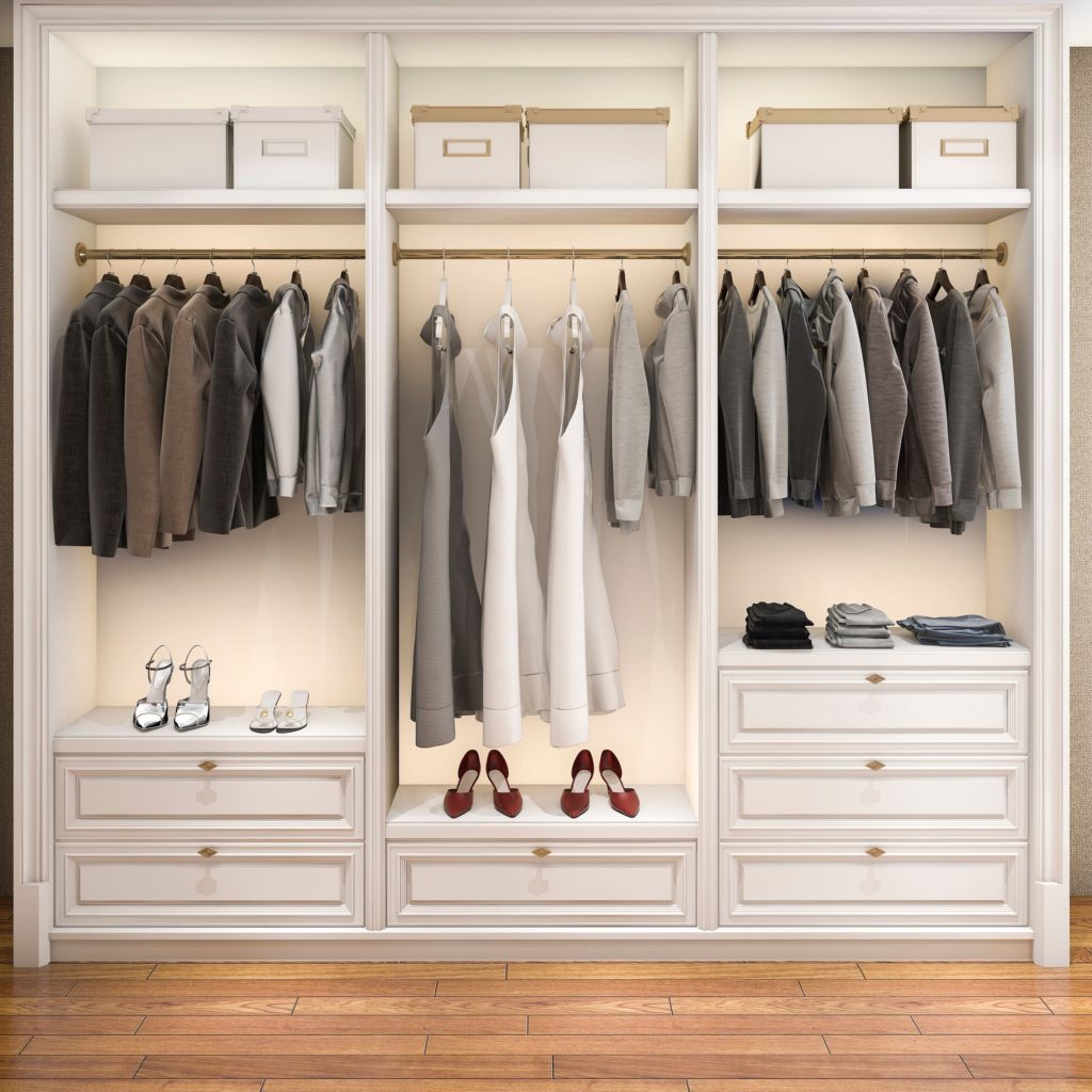 Custom Closet with shoes on display