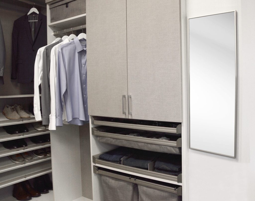 Custom Closet with grey colors