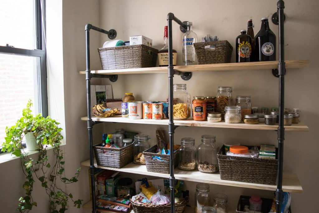 industrial pipe pantry shelving