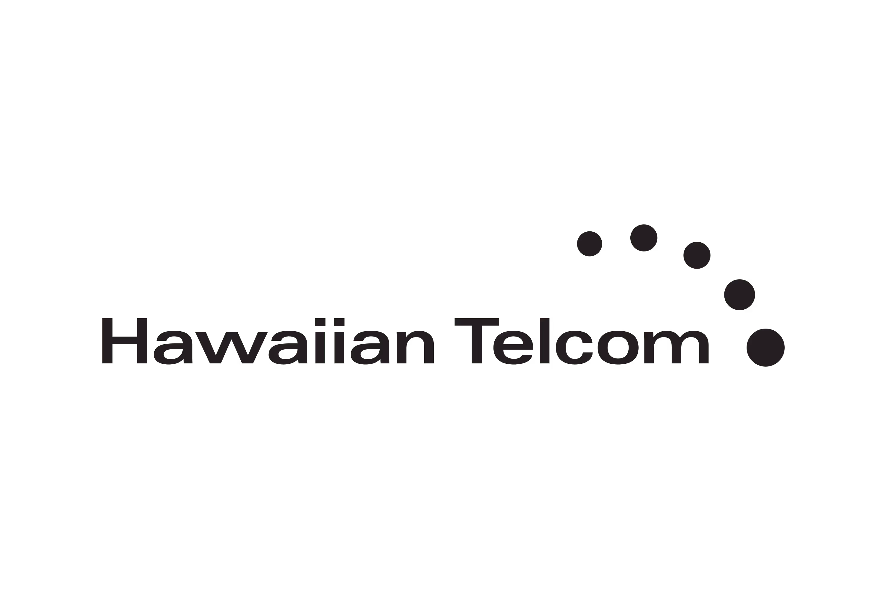 Hawaiian Telcom logo with text and a dotted arc design.