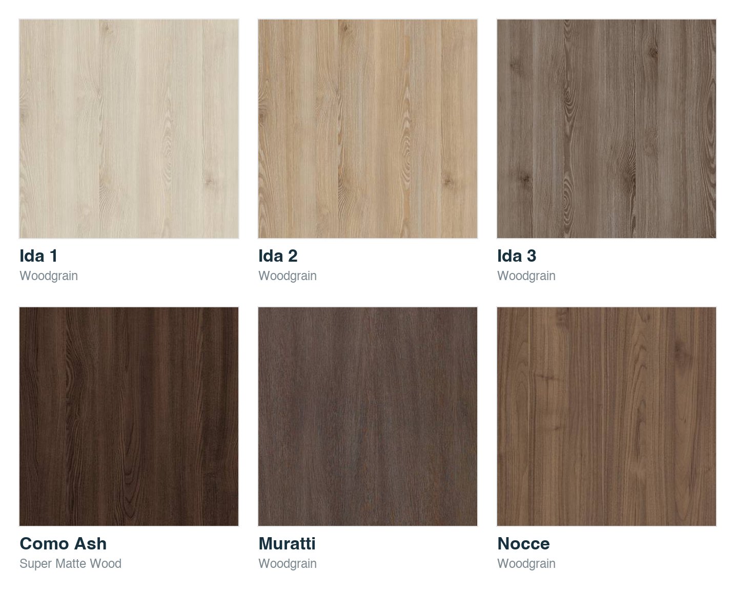 Woodgrain wall panel finishes
