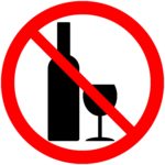 No alcohol sign on white background