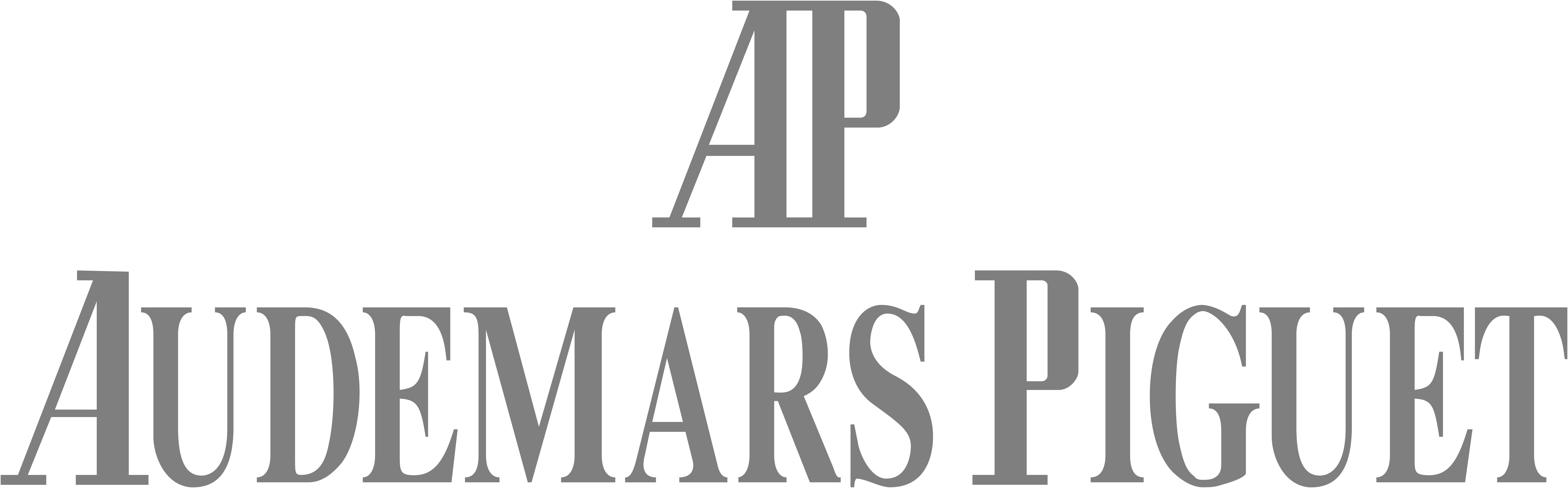 Audemars Piguet logo with stylized initials AP above the full brand name.