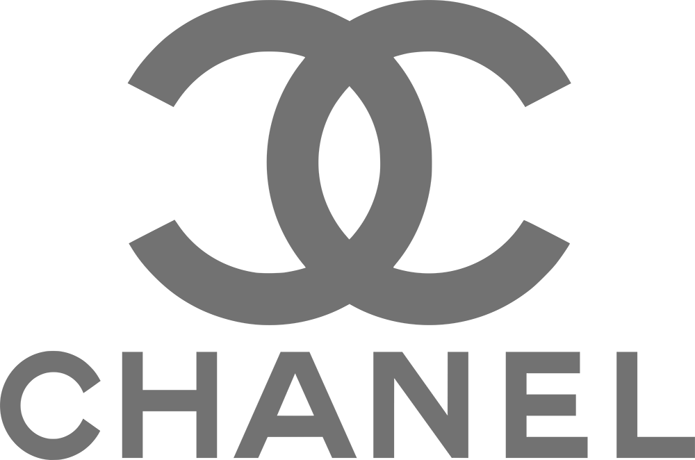 Black and white logo of the luxury brand Chanel featuring two interlocking letter Cs.