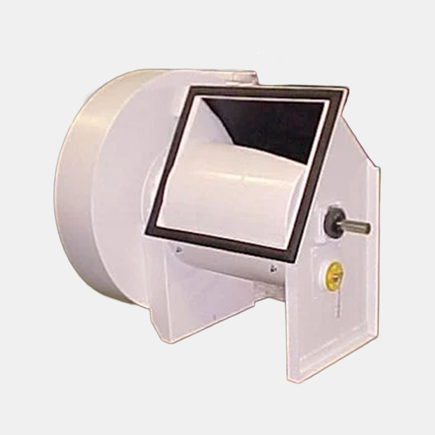 Tymco street sweeper blower housing assembly.