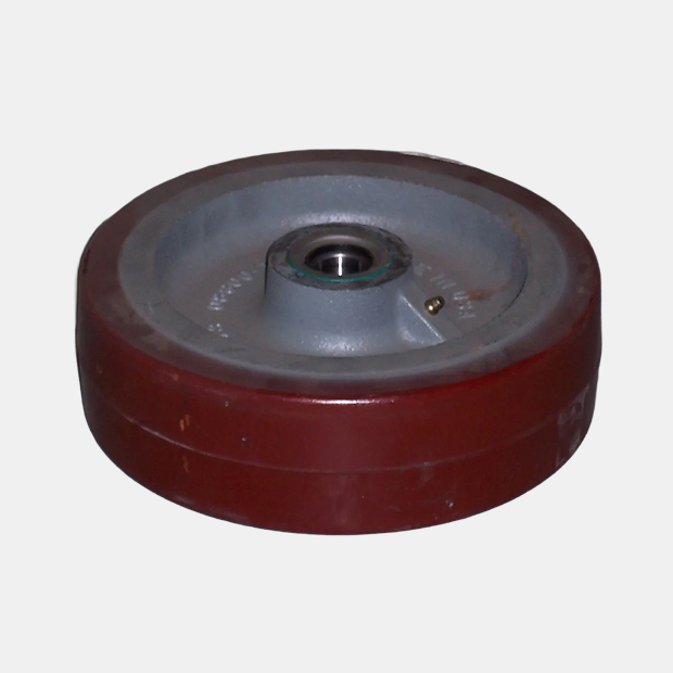 Schwarze street sweeper caster wheel.