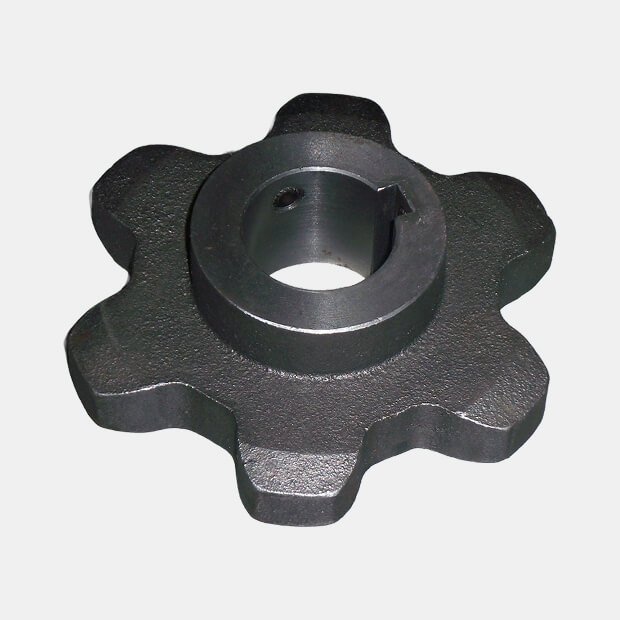 Salt spreader roller chain sprocket.