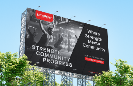 Metrofit advertising billboard