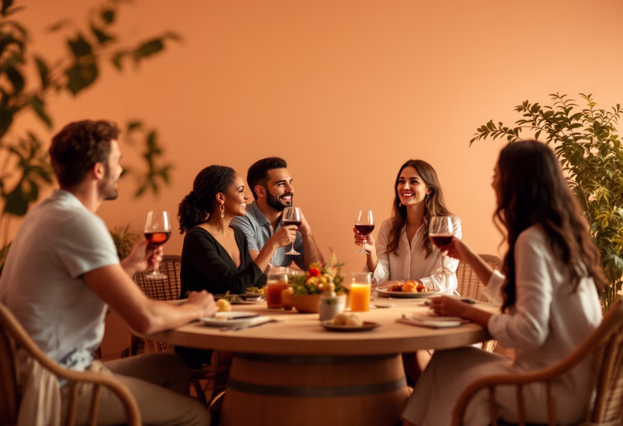 image of a lively social event at the winery