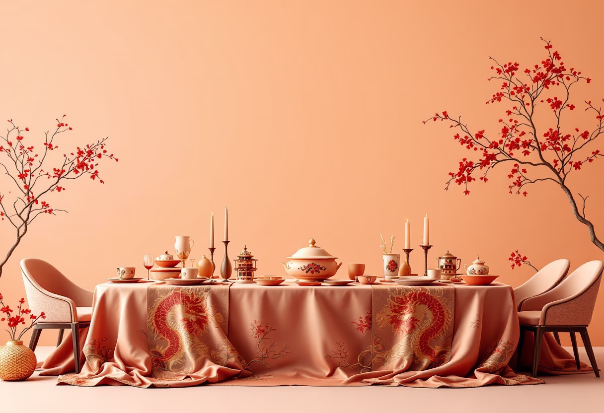 image of a decorated event setting (for a chinese restaurant)