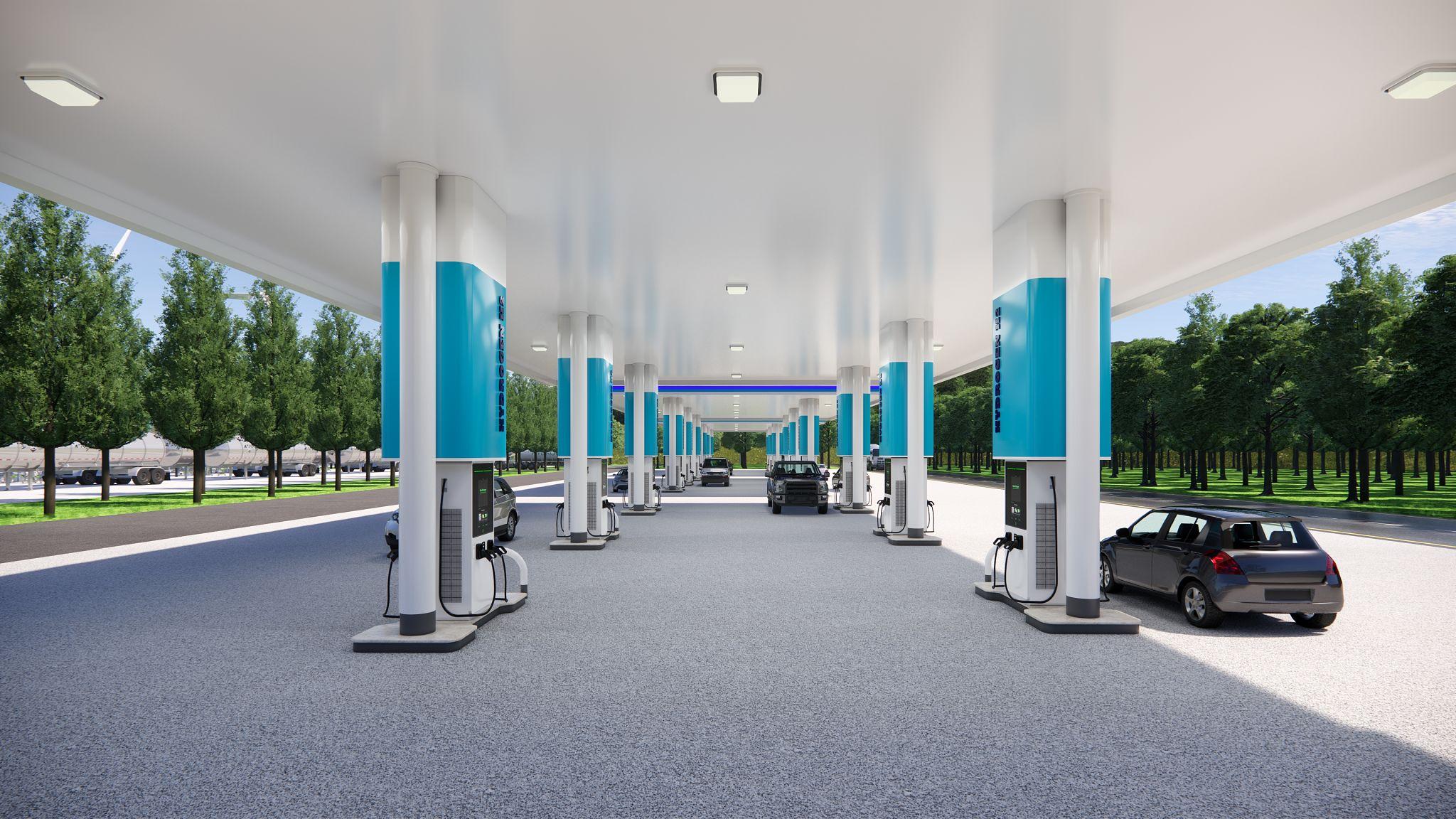Industrial hydrogen storage tanks with pressure control systems