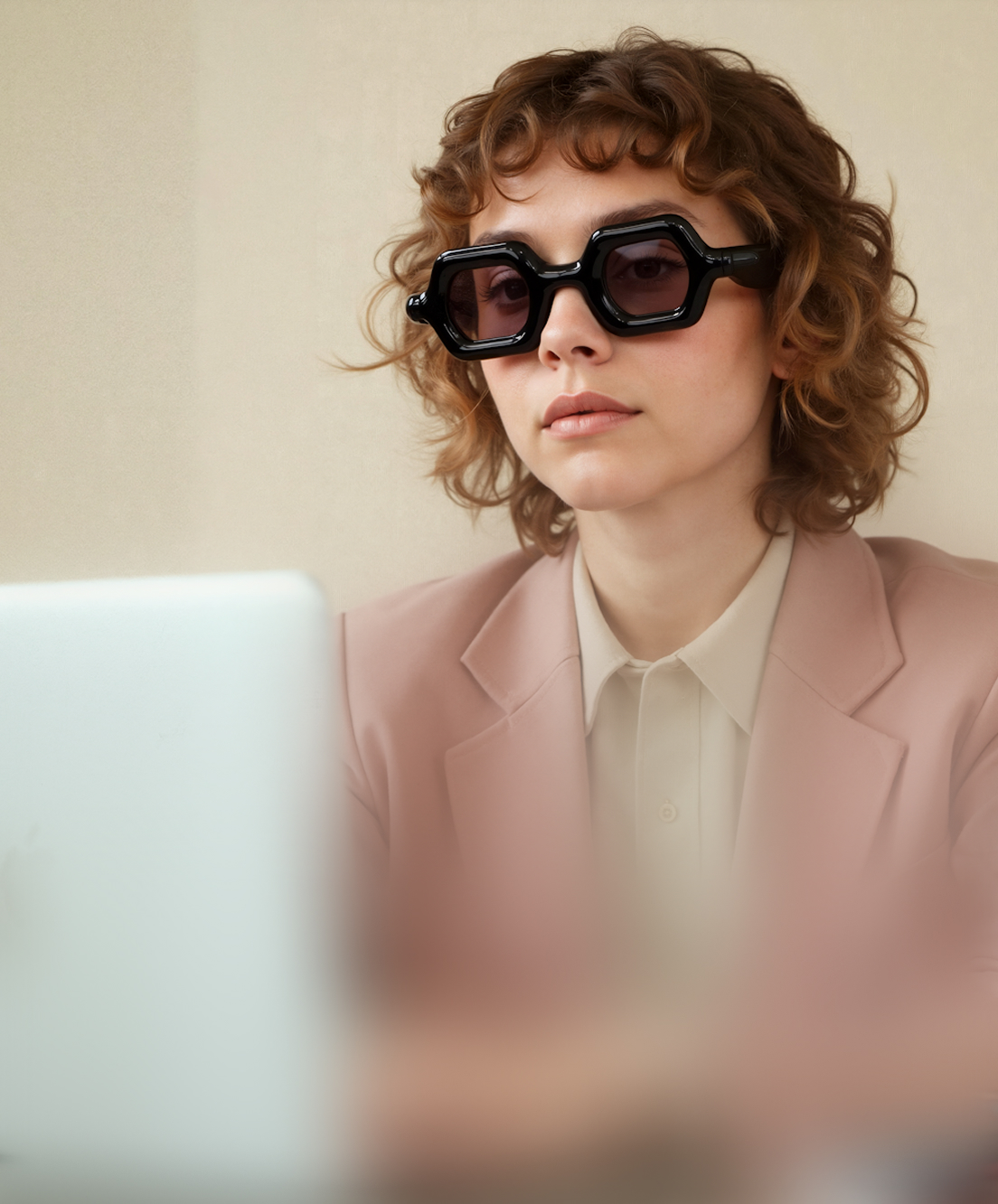 Bento Grid image of a person working