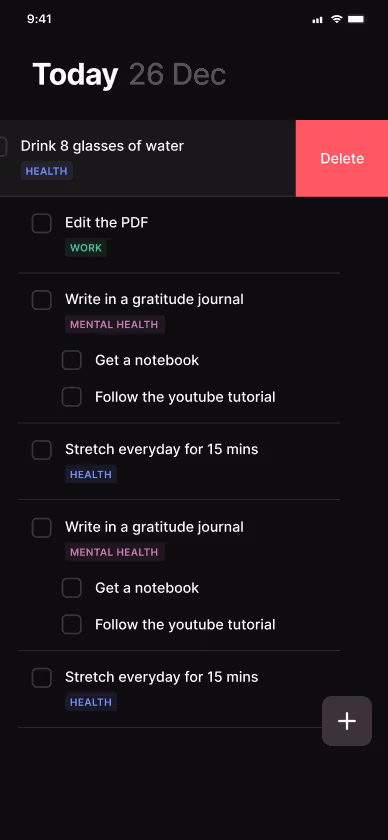 App Screenshot Deleting Task