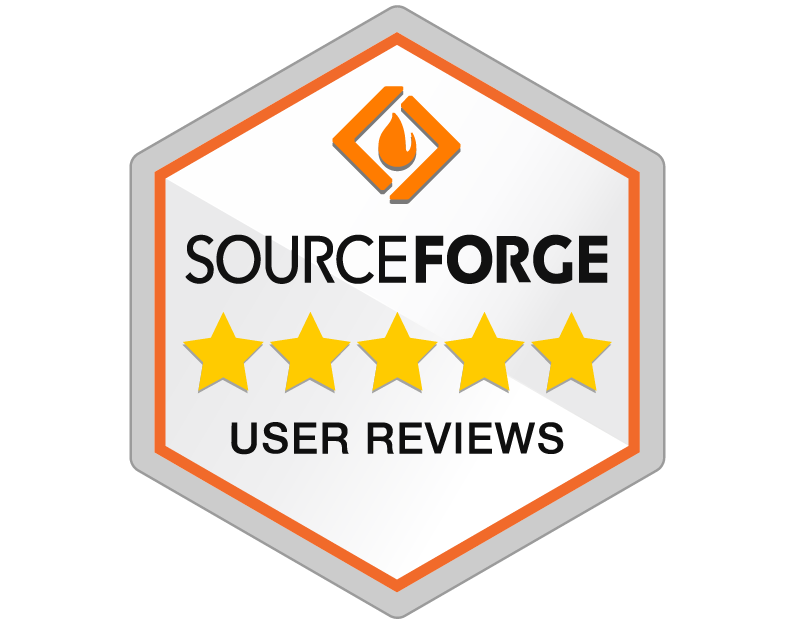 Source Forge badge of user reviews