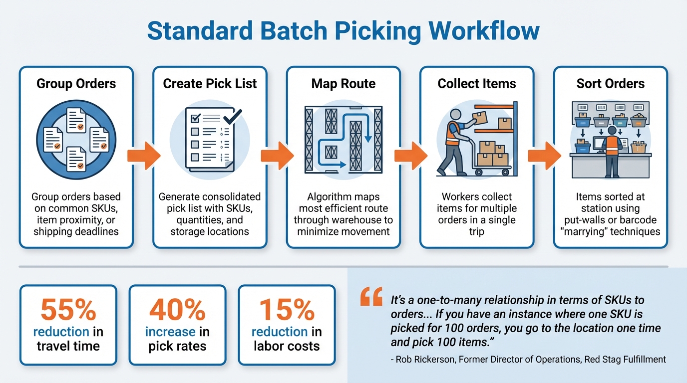 5-Step Batch Picking Workflow for Multi-Location Warehouses