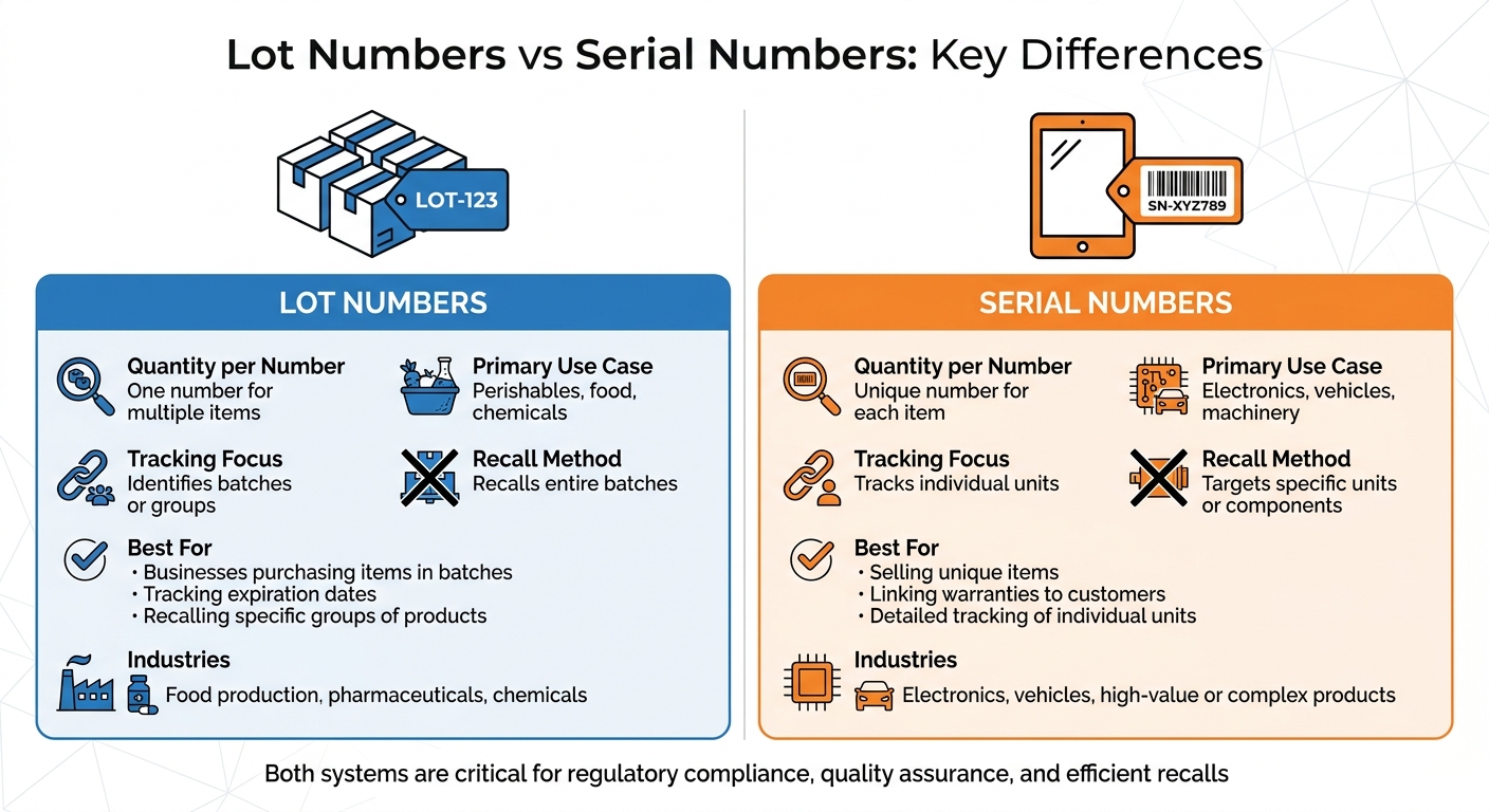 Lot Numbers vs Serial Numbers: Key Differences for Inventory Tracking
