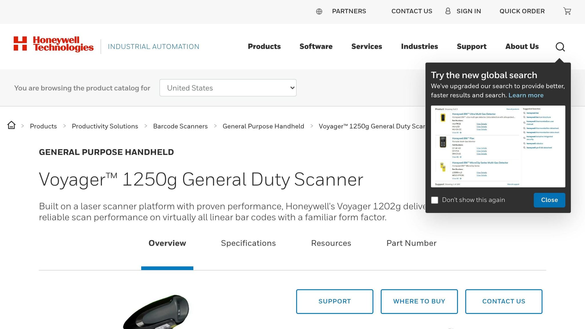 Honeywell Voyager 1250g